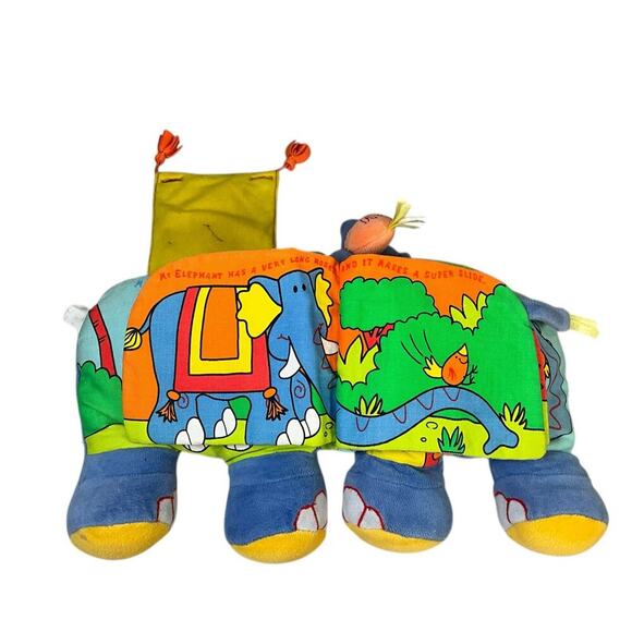 Jellycat Jelly Kitten Book Plush Elephant Book Bells on Feet Button Closure - Picture 10 of 16